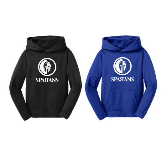 PREORDER - Spartan Fleece Hooded Sweatshirt - Single (Blue or Black) YOUTH